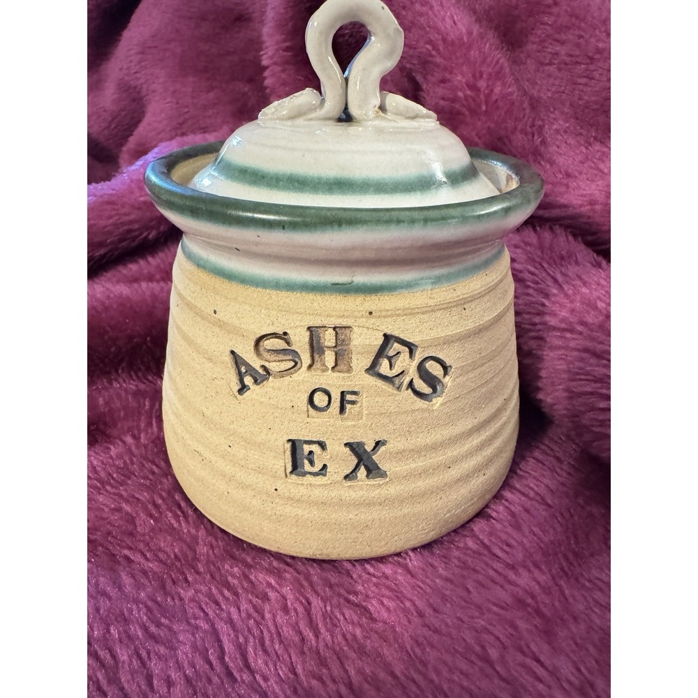 Joke Gift White Elephant Gift Handmade Pottery Urn "Ashes Of Exes" Funny Humor